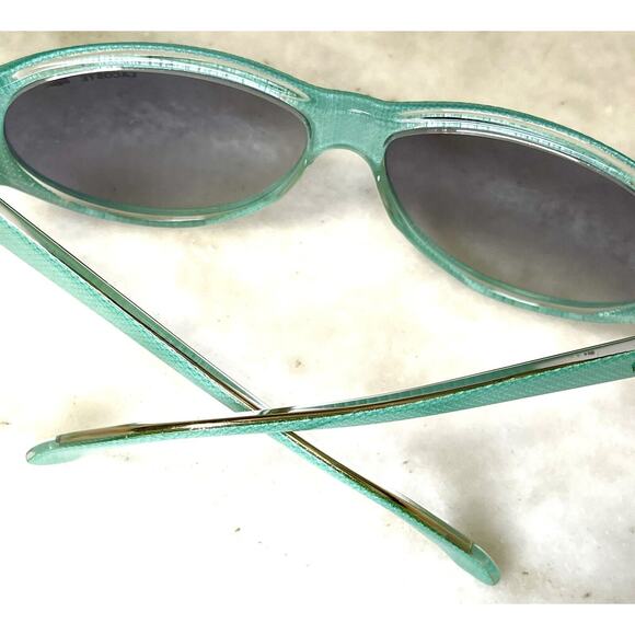 Lacoste Vintage Mint Green Gold Sunglasses 1990’s Green Pattern - Picture 9 of 16
